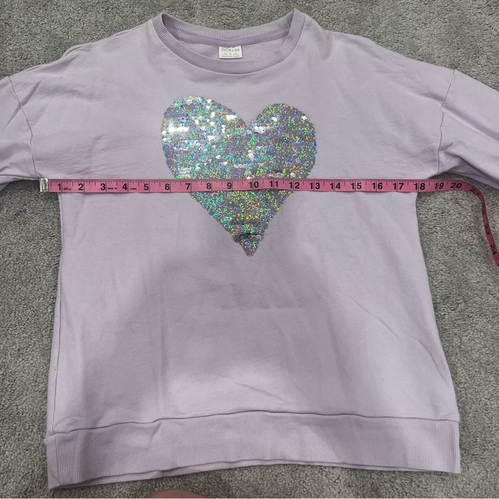 F&F Flip Sequin Lavender Sweatshirt Girls Sz 16 - Picture 6 of 9